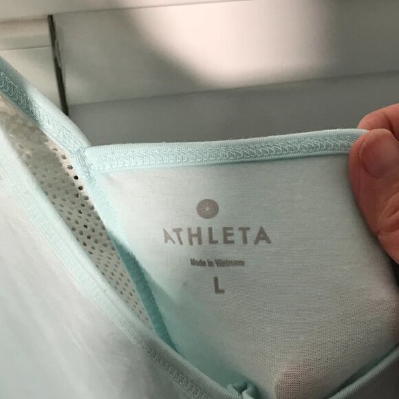 Athleta aqua blue vented racer back tank top, L - Picture 4 of 5